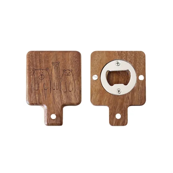2-in-1 acacia wooden handle bottle opener with magnet and imprint option... from ASI 37218 Athena Promo (tm)