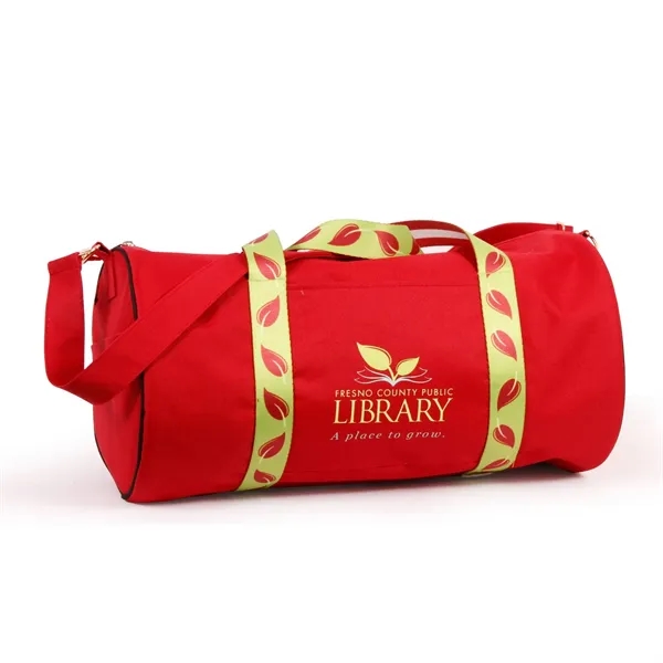 A polycanvas Duffel bag with decorated strap, a zipper closure.... from ASI 66230 Landes Inc