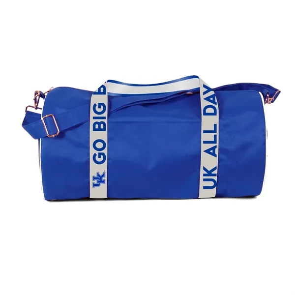 A polycanvas Duffel bag with decorated strap, a zipper closure.... from ASI 66230 Landes Inc