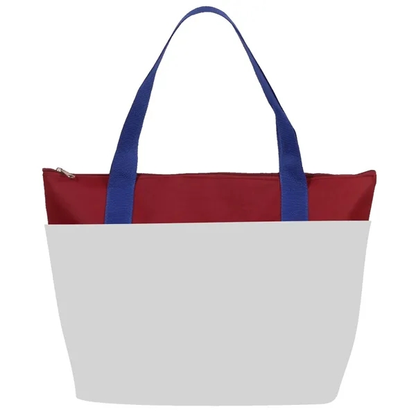 Full color pocket club tote bag with zipper closure and wide... from ASI 66230 Landes Inc