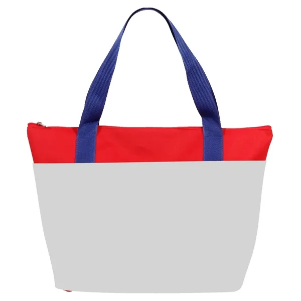 Full color pocket club tote bag with zipper closure and wide... from ASI 66230 Landes Inc