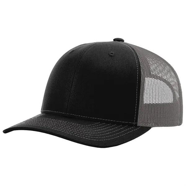 Richardson 112RE 100% recycled polyester cap with leatherette patch and adjustable... from ASI 74601 Calico