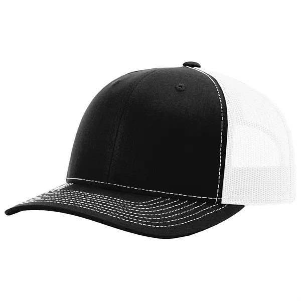 Richardson 112RE 100% recycled polyester cap with leatherette patch and adjustable... from ASI 74601 Calico