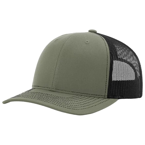 Richardson 112RE 100% recycled polyester cap with leatherette patch and adjustable... from ASI 74601 Calico
