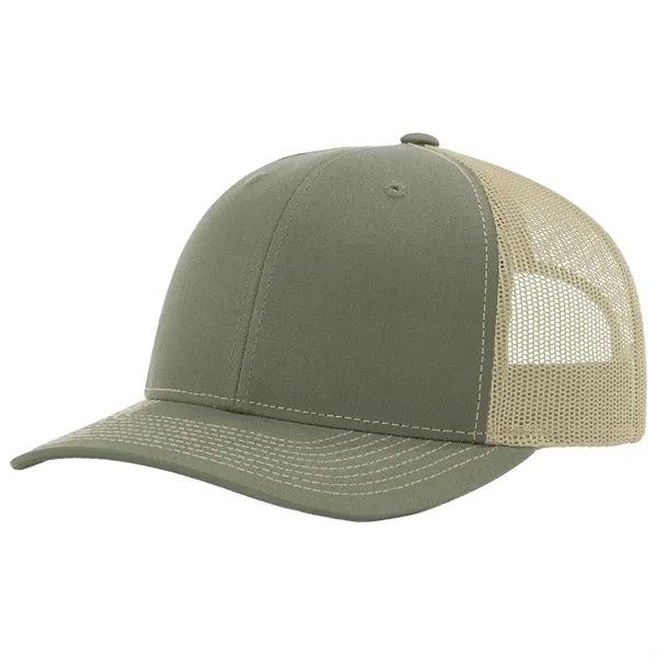 Richardson 112RE 100% recycled polyester cap with leatherette patch and adjustable... from ASI 74601 Calico