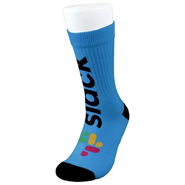 Pair of calf-length athletic crew socks with Direct to Garment 360... from ASI 62660 Innovation Line