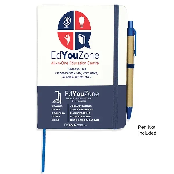 Notebook with 80 lined pages, pen loop, matching color bookmark and... from ASI 62660 Innovation Line