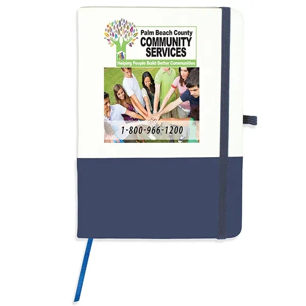 Notebook with 80 lined pages, pen loop, matching color bookmark and... from ASI 62660 Innovation Line