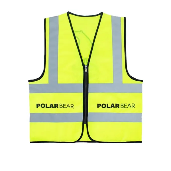 24"x27" Reflective Safety Vest w/Zipper closure & full color imprint both... from ASI 49891 Discount Marketing Products / DMP
