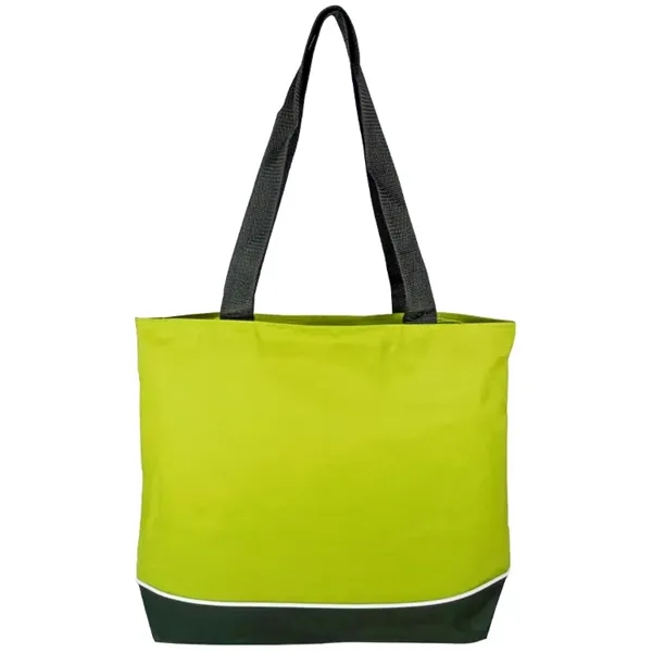 Elevate style: Poppie Tote with full zipper, gusset expansion, white piping,... from ASI 67557 LimeLight Ent