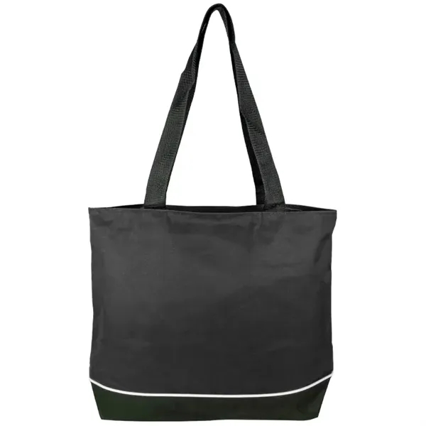 Elevate style: Poppie Tote with full zipper, gusset expansion, white piping,... from ASI 67557 LimeLight Ent
