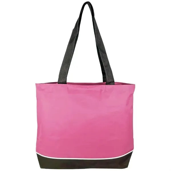Elevate style: Poppie Tote with full zipper, gusset expansion, white piping,... from ASI 67557 LimeLight Ent