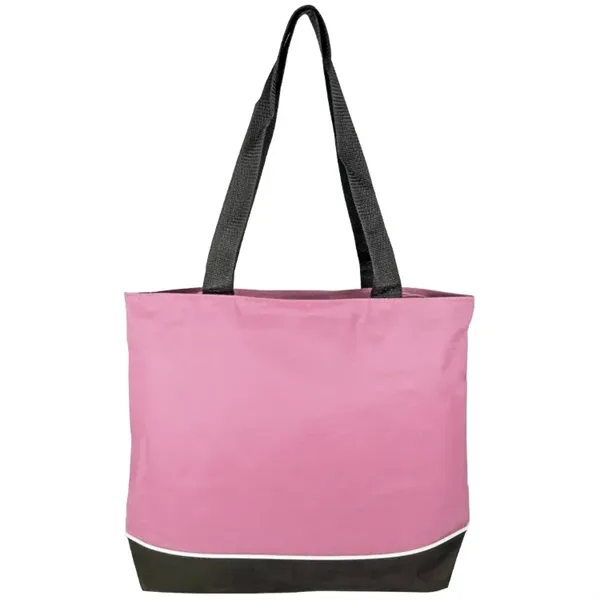 Elevate style: Poppie Tote with full zipper, gusset expansion, white piping,... from ASI 67557 LimeLight Ent