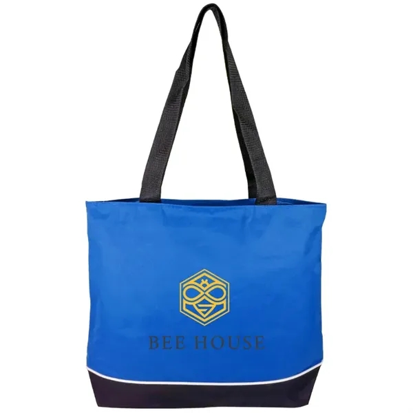Elevate style: Poppie Tote with full zipper, gusset expansion, white piping,... from ASI 67557 LimeLight Ent