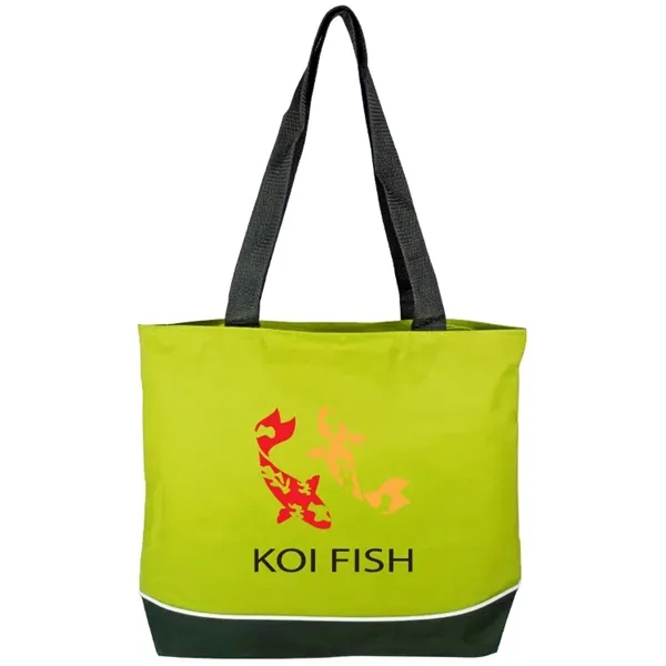 Elevate style: Poppie Tote with full zipper, gusset expansion, white piping,... from ASI 67557 LimeLight Ent