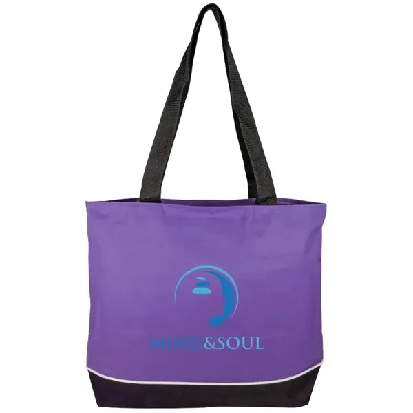 Elevate style: Poppie Tote with full zipper, gusset expansion, white piping,... from ASI 67557 LimeLight Ent