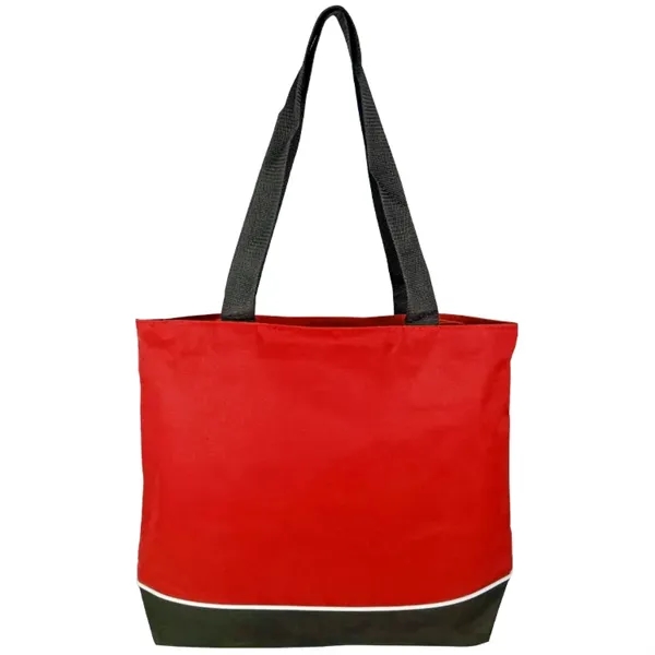 Elevate style: Poppie Tote with full zipper, gusset expansion, white piping,... from ASI 67557 LimeLight Ent