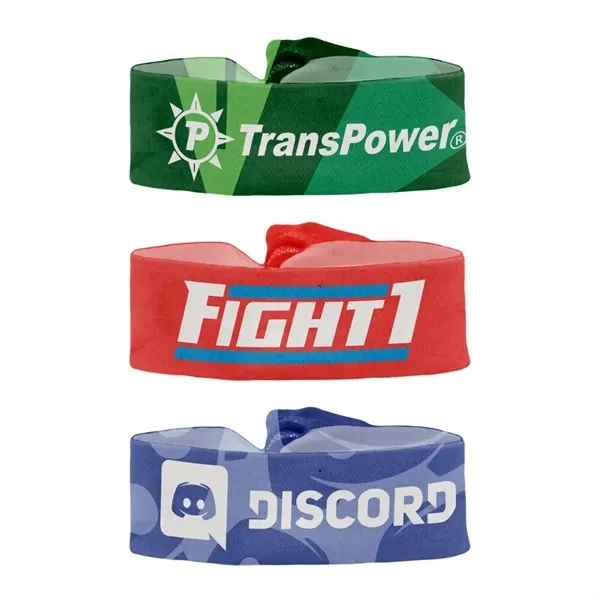 Fold-over elastic wristband with a vibrant dye-sublimated imprint, measuring 3/4" x... from ASI 88060 Snugz/USA Inc / SnugZ USA®