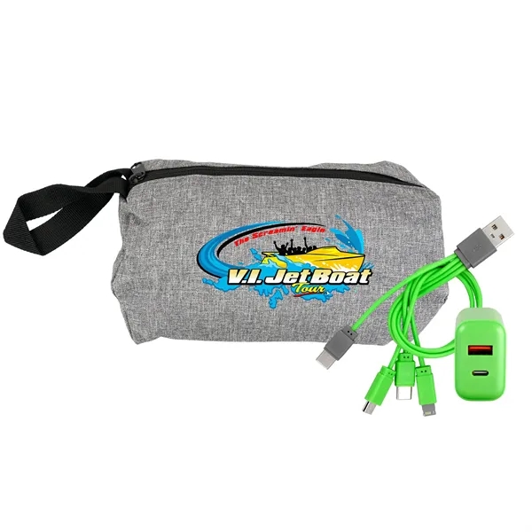 Recycled Travel Pouch Fast Charger Set... from ASI 30208 A P Specialties / AP Specialties