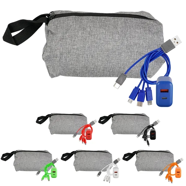 Recycled Travel Pouch Fast Charger Set... from ASI 30208 A P Specialties / AP Specialties