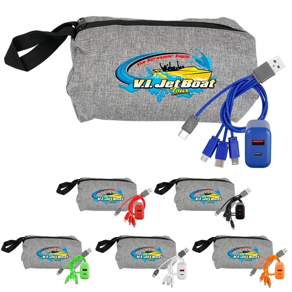 Recycled Travel Pouch Fast Charger Set... from ASI 30208 A P Specialties / AP Specialties