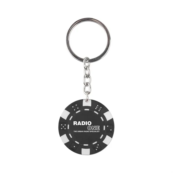 Poker chip key chains that feature a dice illustration.... from ASI 52710 Lincoln Line