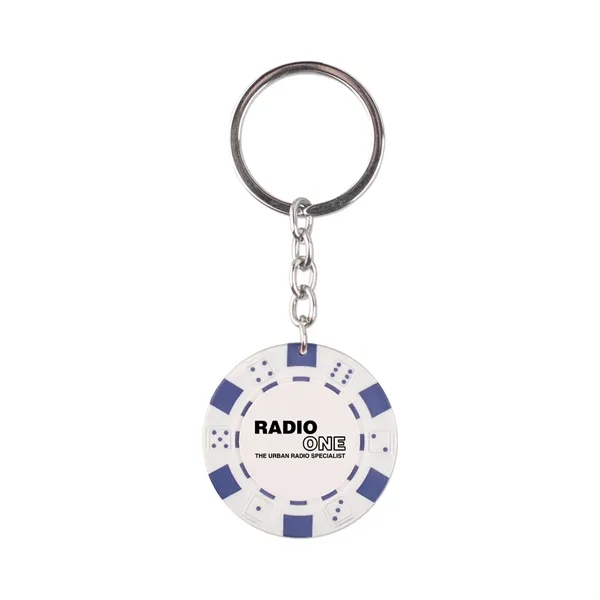 Poker chip key chains that feature a dice illustration.... from ASI 52710 Lincoln Line