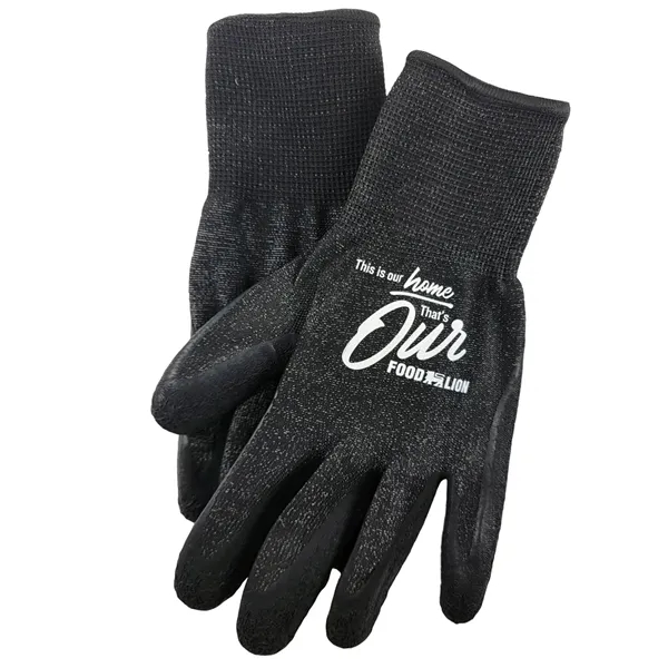 Black knit gloves with latex palms featuring puncture, cut, and abrasion... from ASI 90160 Suntex Industries