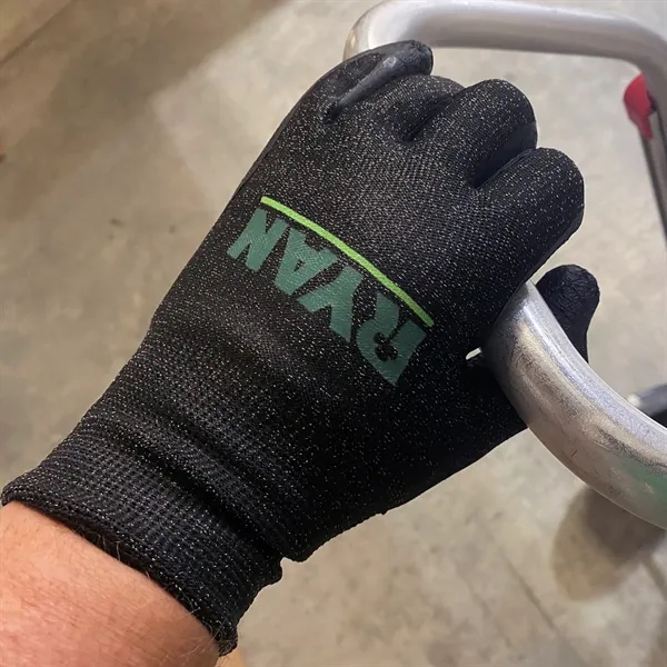 Black knit gloves with latex palms featuring puncture, cut, and abrasion... from ASI 90160 Suntex Industries