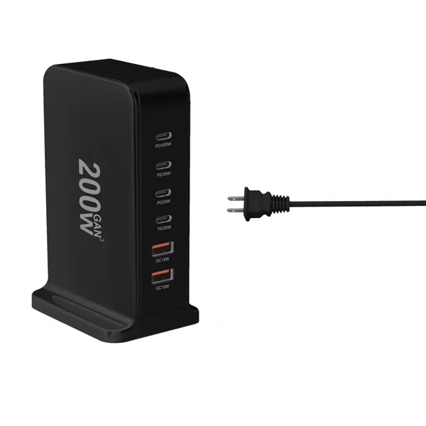 6-port speed charge station - 200W plus laser engraving on 1... from ASI 37218 Athena Promo (tm)