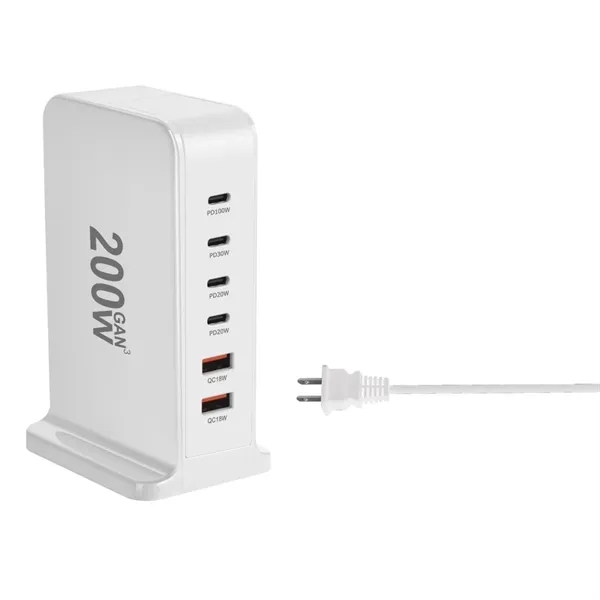 6-port speed charge station - 200W plus laser engraving on 1... from ASI 37218 Athena Promo (tm)