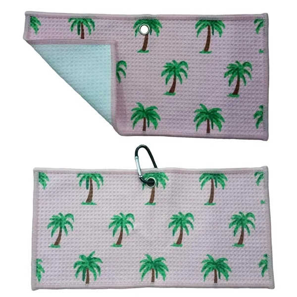 Full color waffle golf towel with carabiner plus full color digital... from ASI 37218 Athena Promo (tm)