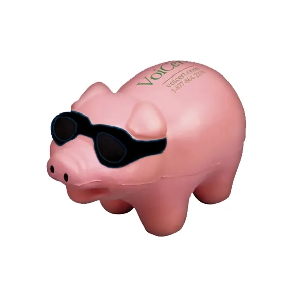 Pink Pig wearing sunglasses shaped stress reliever.... from ASI 74779 O & S Supply Company LLC / O & S Supply Company