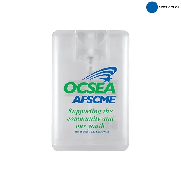 3 1/2" x 2 1/4" plastic credit card-sized 20ml antibacterial spray.... from ASI 62660 Innovation Line