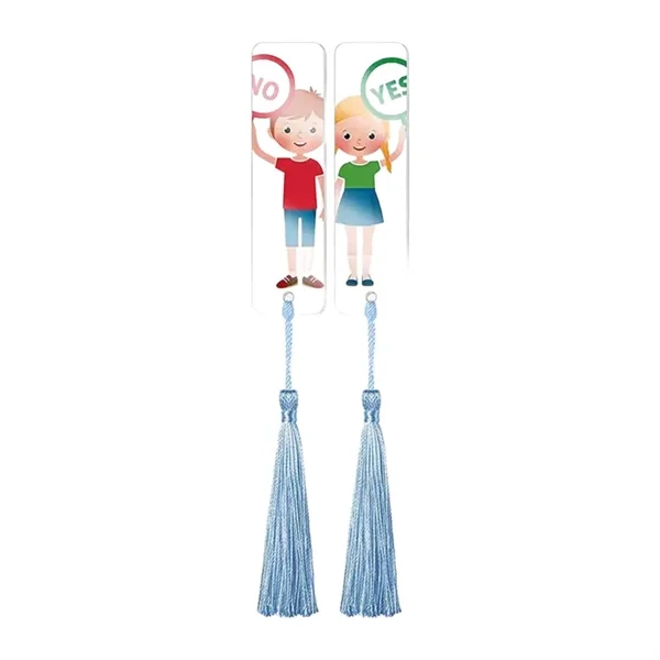 Transparent acrylic bookmark with tassel plus 1 color silkscreen imprint on... from ASI 37218 Athena Promo (tm)