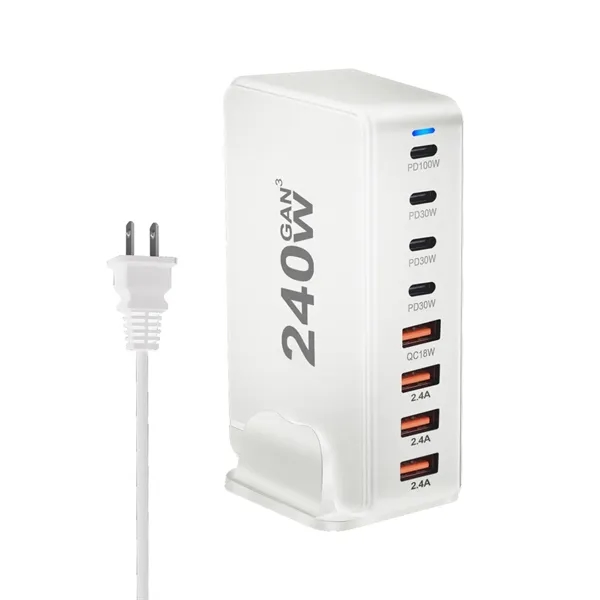 8-Port USB speed charge station - 240 W plus laser engraving... from ASI 37218 Athena Promo (tm)