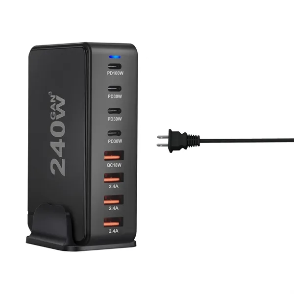 8-Port USB speed charge station - 240 W plus laser engraving... from ASI 37218 Athena Promo (tm)