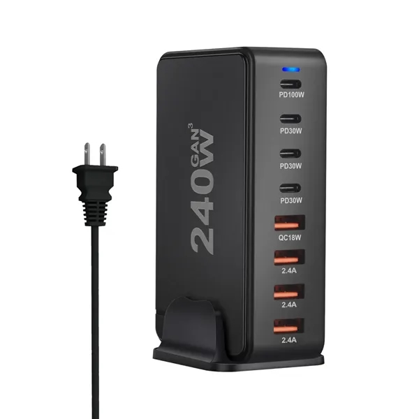 8-Port USB speed charge station - 240 W plus laser engraving... from ASI 37218 Athena Promo (tm)