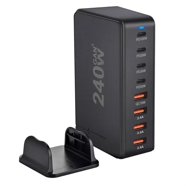 8-Port USB speed charge station - 240 W plus laser engraving... from ASI 37218 Athena Promo (tm)