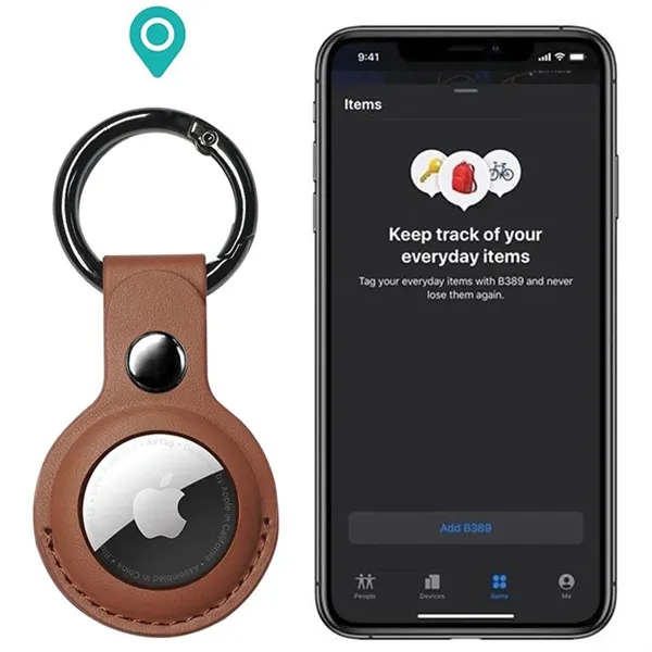 Protective leather case for an Apple Air Tag.... from ASI 39552 BEL Promo