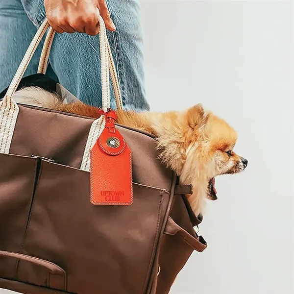 Faux vegan leather luggage tag with AirTag pocket.... from ASI 39552 BEL Promo