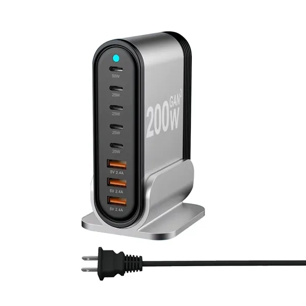 8-Port USB flash charge station - 200 W plus laser engraving... from ASI 37218 Athena Promo (tm)