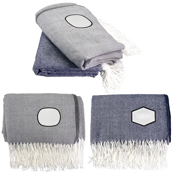 Fringed Emblem Throw Blanket... from ASI 30208 A P Specialties / AP Specialties
