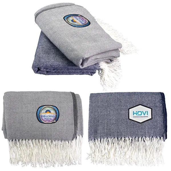 Fringed Emblem Throw Blanket... from ASI 30208 A P Specialties / AP Specialties