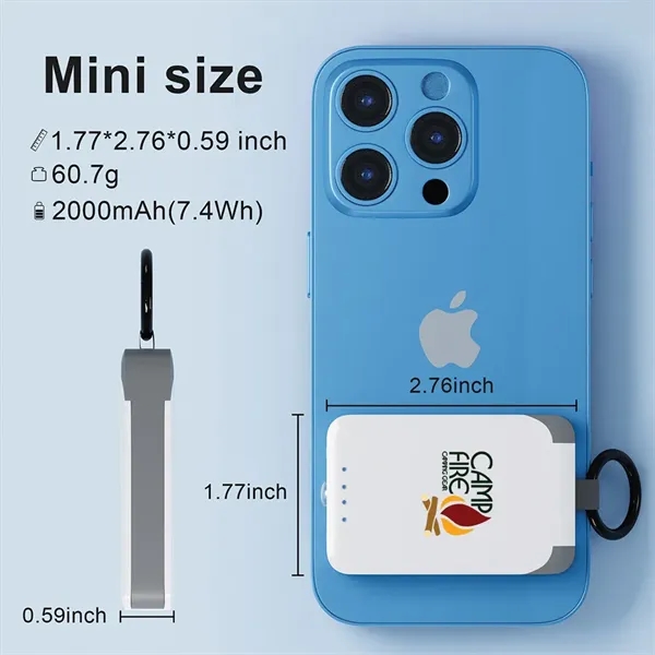 Keychain power bank with built-in 2000mAh battery and flashlight.... from ASI 39552 BEL Promo