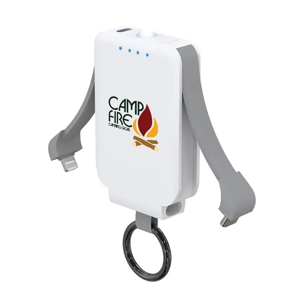 Keychain power bank with built-in 2000mAh battery and flashlight.... from ASI 39552 BEL Promo