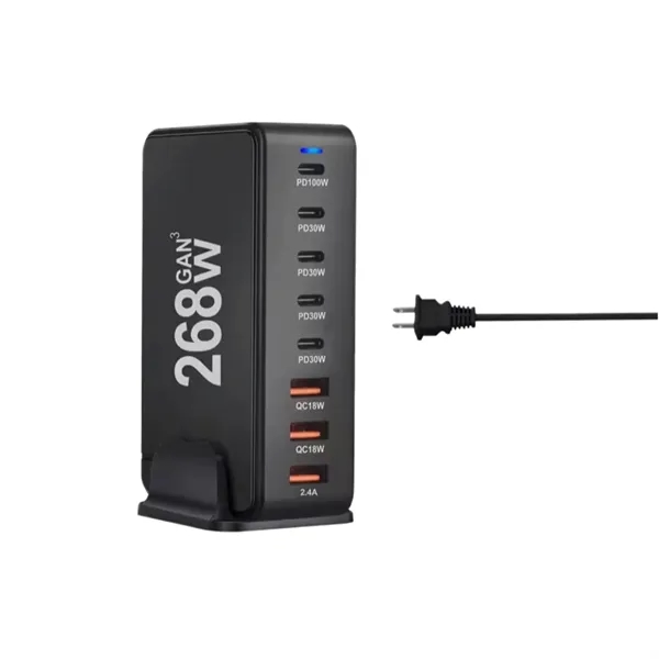 8-Port USB speed charge station - 268 W plus laser engraving... from ASI 37218 Athena Promo (tm)