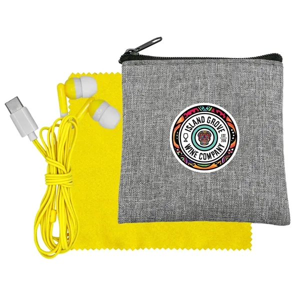 Recycled Cloth & Colorful Type C Ear Buds... from ASI 30208 A P Specialties / AP Specialties