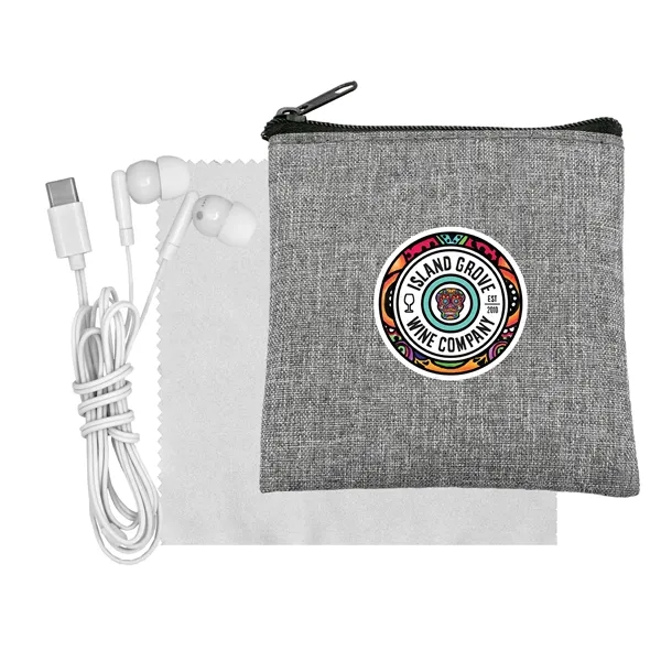 Recycled Cloth & Colorful Type C Ear Buds... from ASI 30208 A P Specialties / AP Specialties