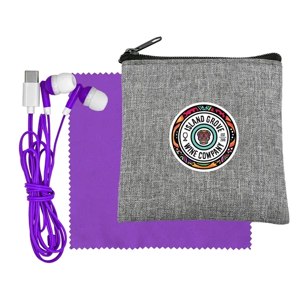 Recycled Cloth & Colorful Type C Ear Buds... from ASI 30208 A P Specialties / AP Specialties